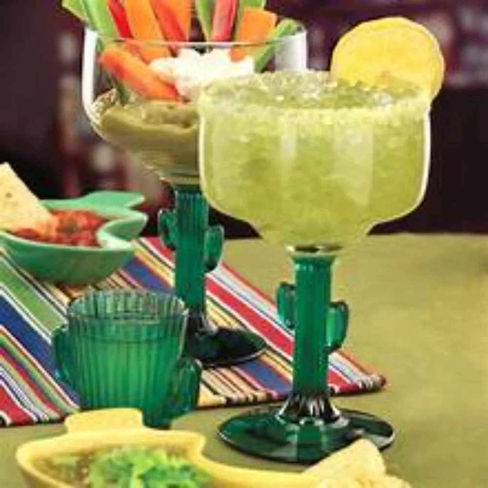 Southwestern Cactus Margarita/Dessert Glass Set of 2